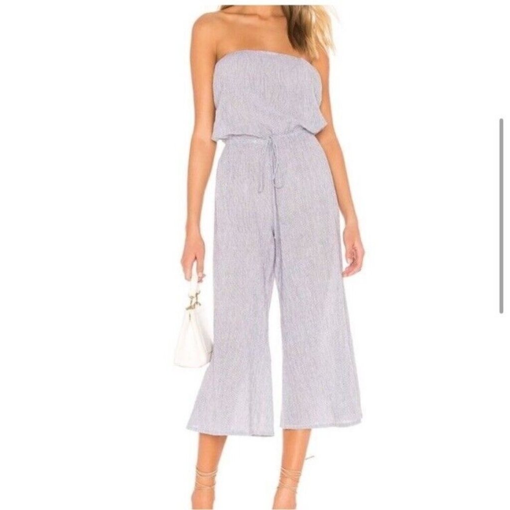 Blue Life Bell Jumper Jumpsuit Stripe Black & White